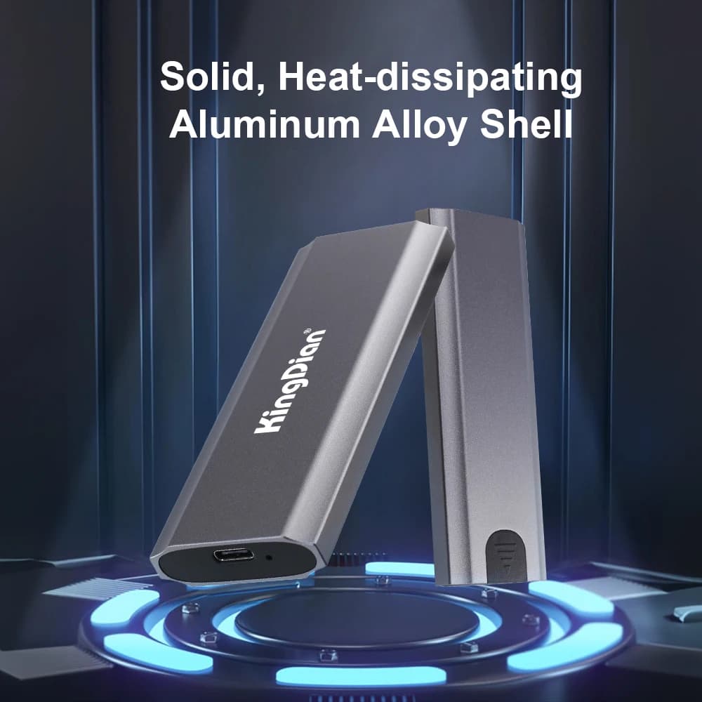 KingDian alluminio M.2 NVME SSD disco rigido esterno SSD portatile 1TB 2TB,(B + M) chiave, supporto UASP per 2230/2242/2260/2280