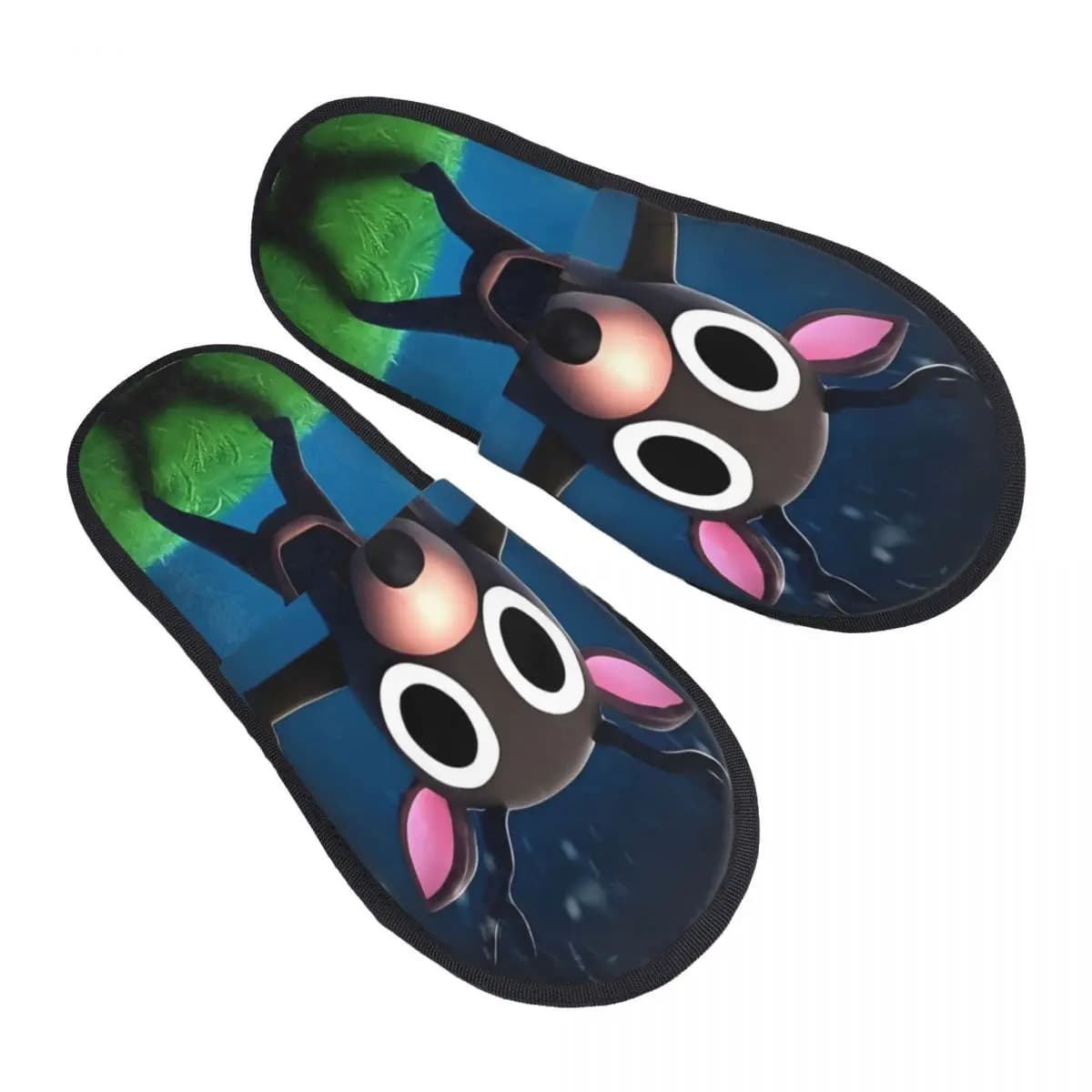 The deer 99 nights in the forest hairy Slippers Anti-slip Gaming Gamer Soft fur Slippers for home Interior slides