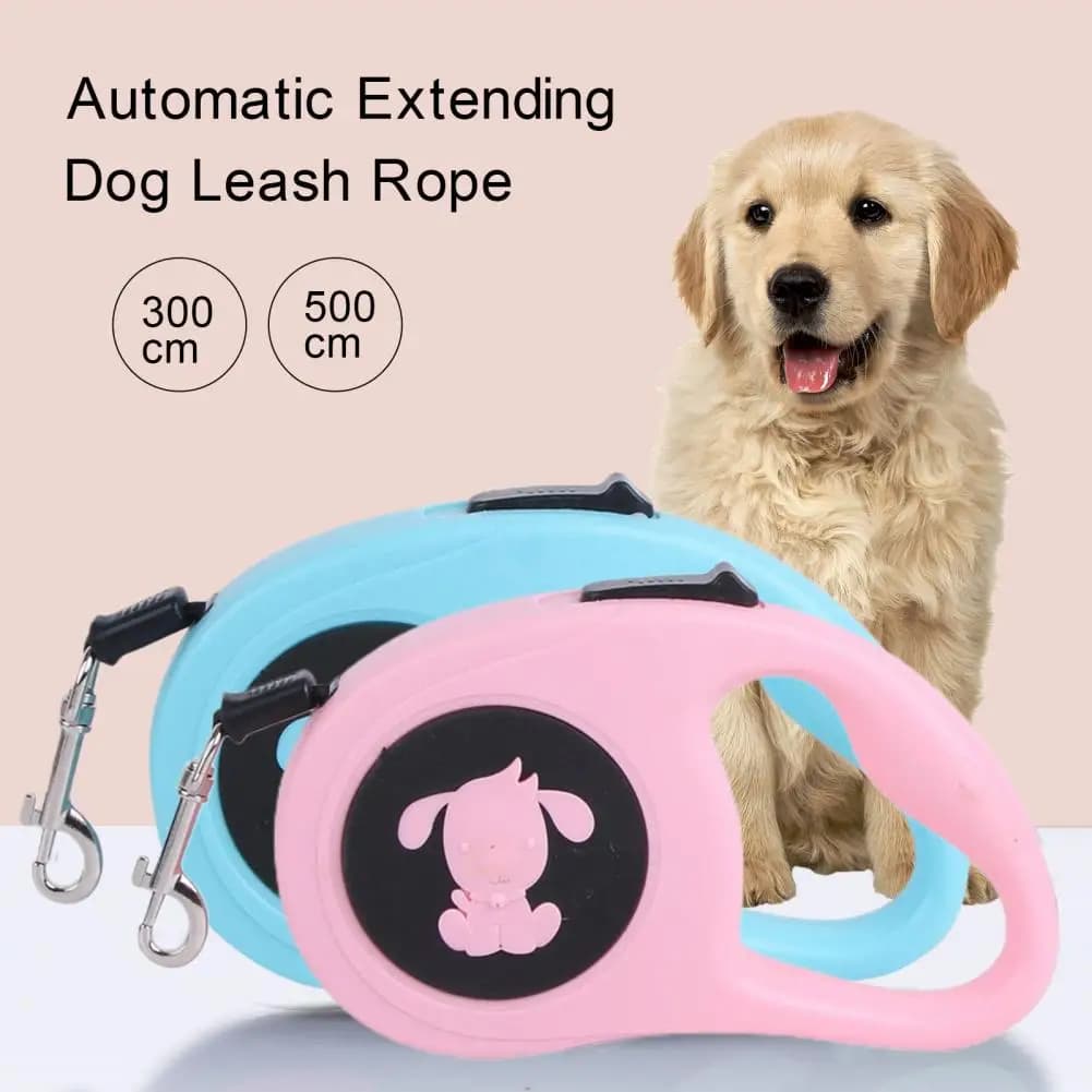 Guinzaglio per cani retrattile da 3 metri e 5 metri, guinzaglio per animali domestici con interruttore a un tasto, corda per guinzaglio per cani estensibile automatico, forniture per animali domestici