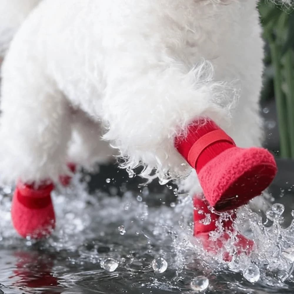 4 pezzi/set scarpe per cani antiscivolo regolabili alla moda coprigambe per cani traspiranti resistenti all'usura comodi stivali per cani impermeabili da trekking