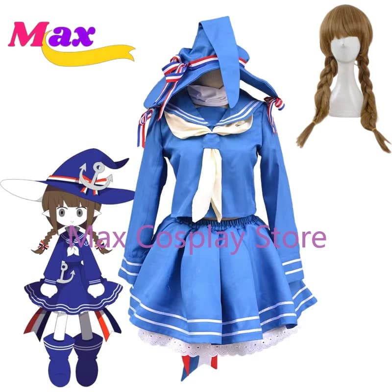 Max Cos Wadanohara e il grande mare blu vestito da marinaio uniforme scolastica top gonna outfit giochi costume cosplay anime