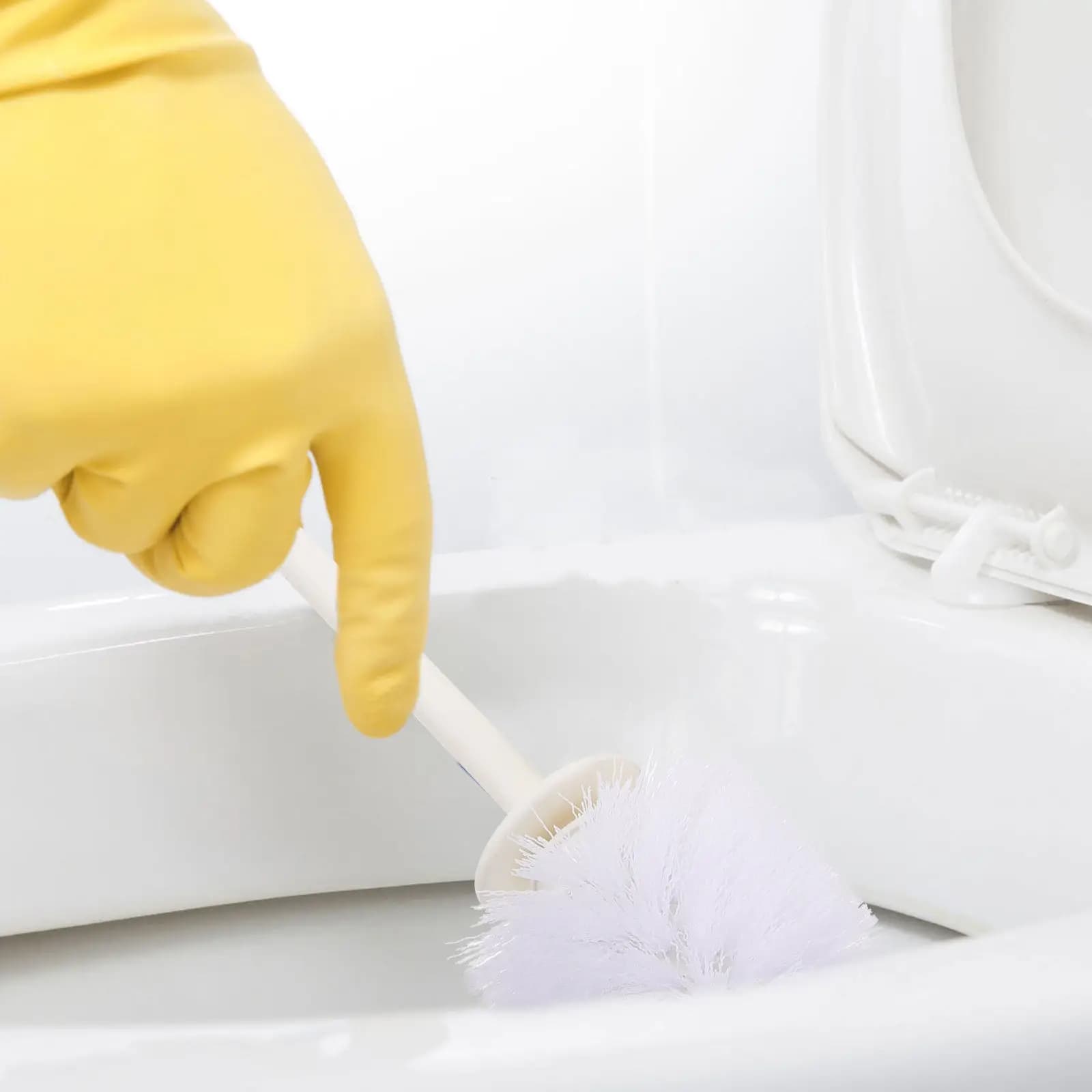 Set Spazzola per WC con Manico Lungo in Plastica, Base ad Apertura Automatica, Strumento Creativo per la Pulizia del Bagno Domestico, Igienico