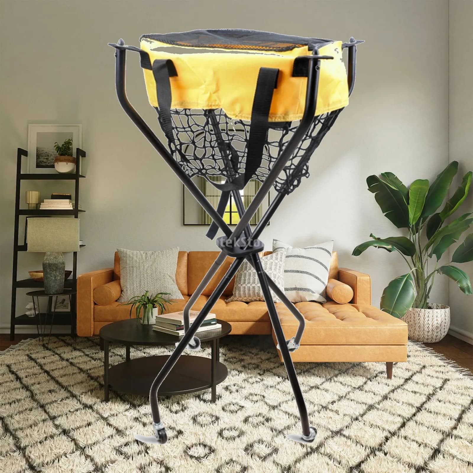 Athletic Portable Tennis Cart High Capacity Pickleball Ball Basket for Training and Practice on Court