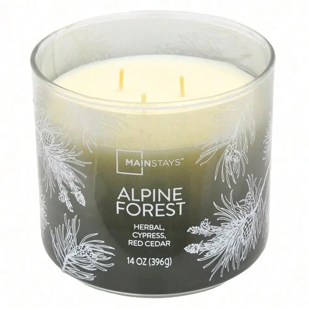 3-Wick Ombre Wrapped Alpine Forest Scented Candle 14 oz Long-Lasting Aromatherapy Candle for Home Decor Relaxation Meditation Gifts Holiday Winter Pine Scented Candles with Natural Fragrance