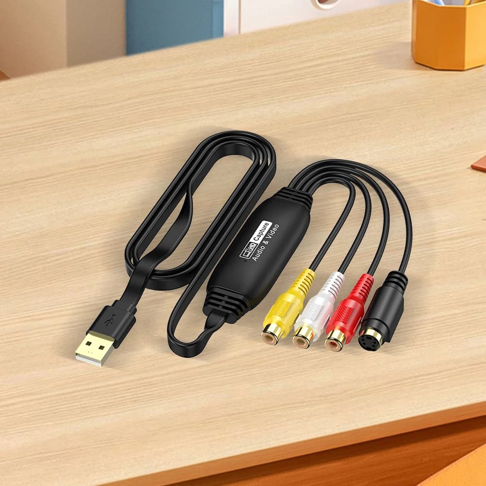 Scheda di acquisizione video USB VHS TV DVD VCR VHS a convertitore digitale Adattatore di acquisizione video da USB a AV per / PC