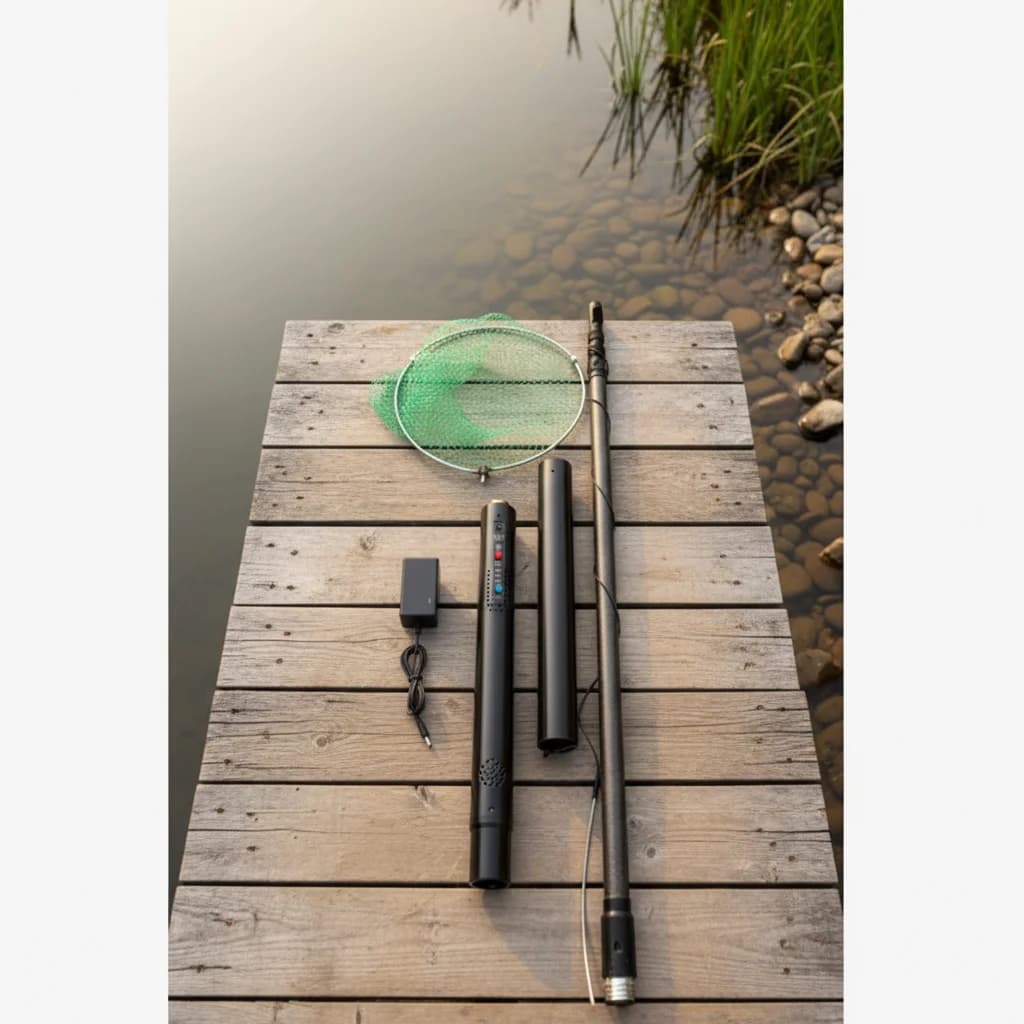 Factory Hot 24v Foldable Ultra-Light Electric Telescopic Fishing Tool Hand Net for Fishing Electric Fishing Net-HDF