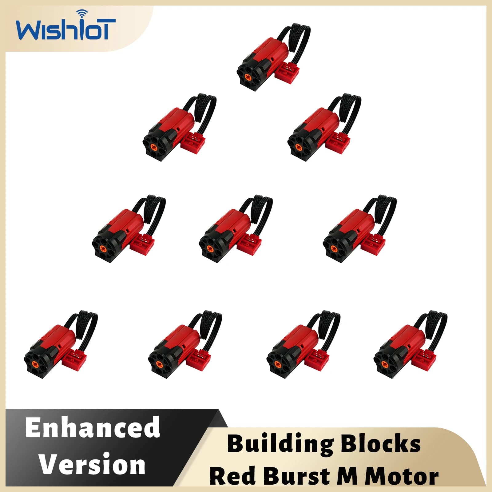 MOC M Motor Red Enhanced Plus Versione compatibile con i blocchi di costruzione 8883 per la modifica dell'alimentazione dell'auto tecnologica 1/2/10/PCS