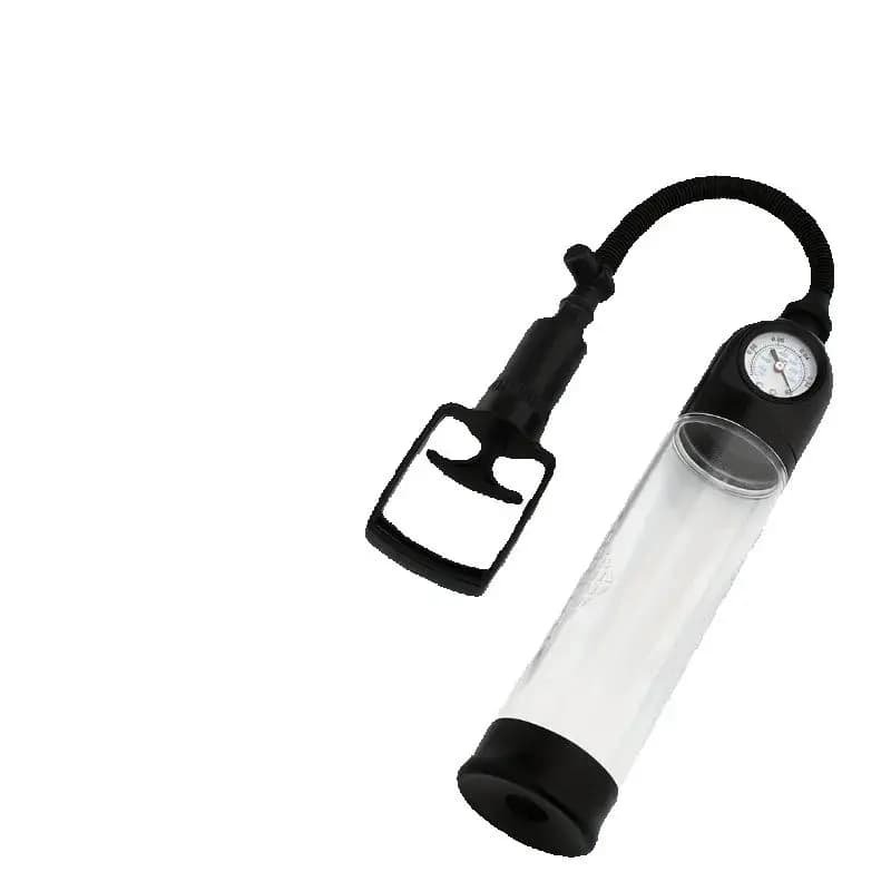Toys with vacuum pump for men with pressure gauge, including 1 realistic vaginal sleeve and 3 silicone set for male penis pump