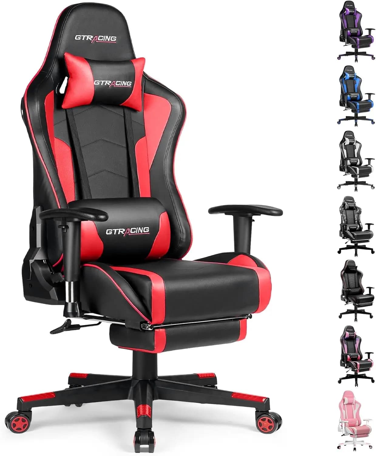 Sedia da gioco ergonomica con altoparlanti Bluetooth, poggiapiedi regolabile e reclinabile per ufficio e uso domestico