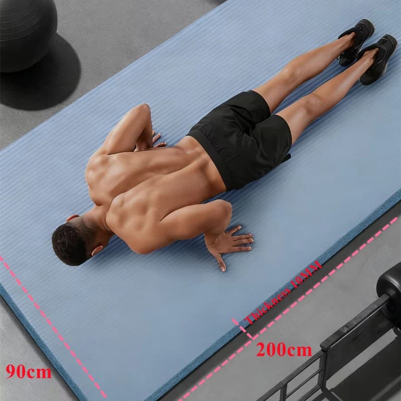 Tappetino Yoga Pilates e fitness Tappetino - Spessore 200 cm×90 cm×1 cm Tappetino da palestra Smorzamento acustico per esercizi e sport Isolamento e vibrazioni