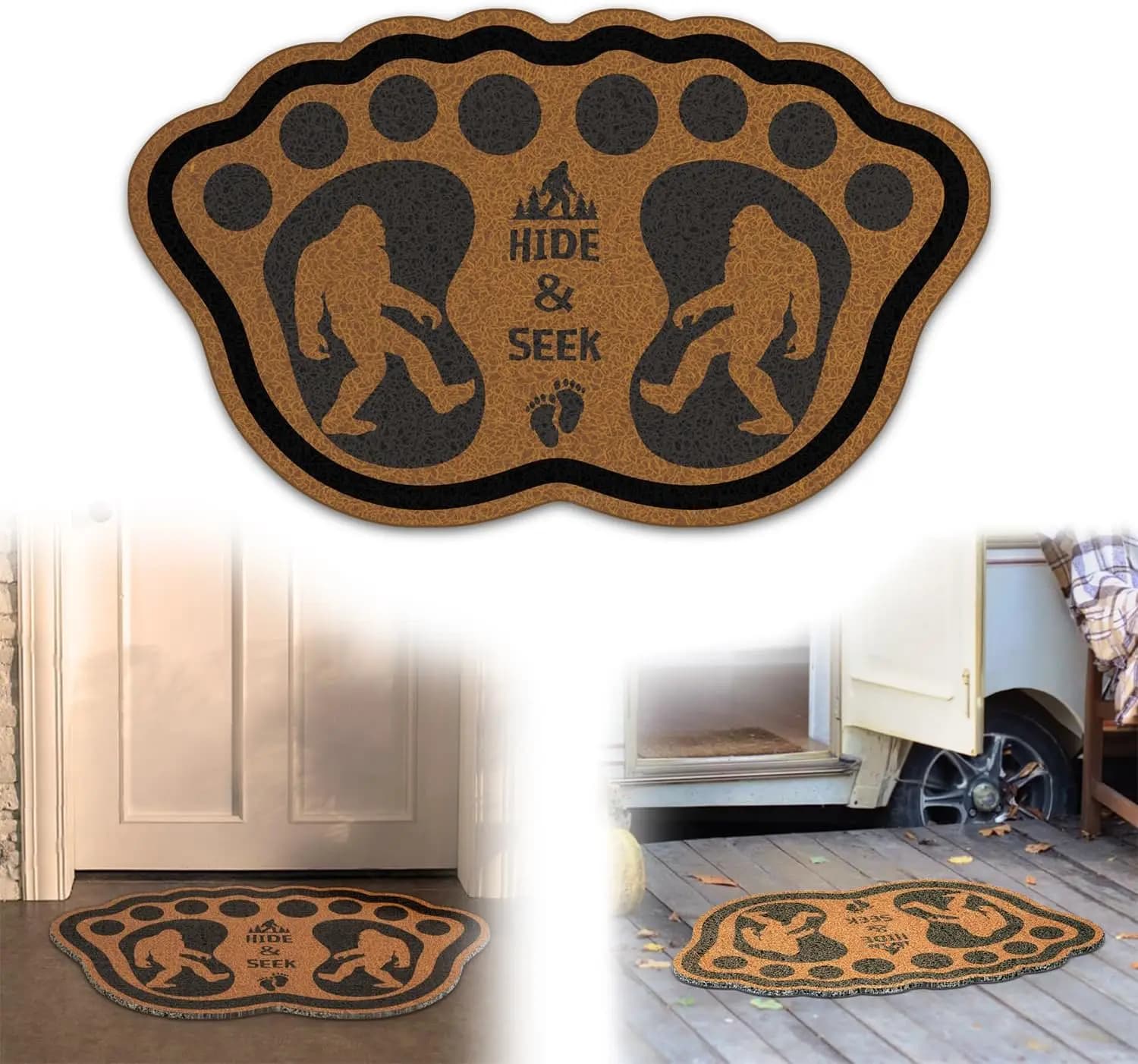 Divertente Tappetino Sasquatch 30x18 Antiscivolo per Porta d'Ingresso, Tappeto Resistente per Interni ed Esterni con Design Unico Bigfoot