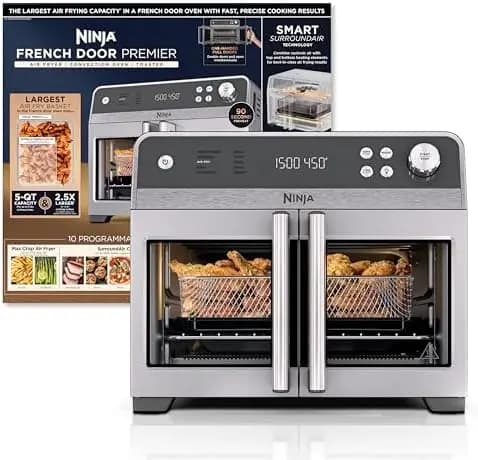 Friggitrice ad Aria e Forno a Convezione Ninja FO101 con Porta Francese – 5-qt, Senza PFAS, Lavabile in Lavastoviglie – Nero (Nuovo)