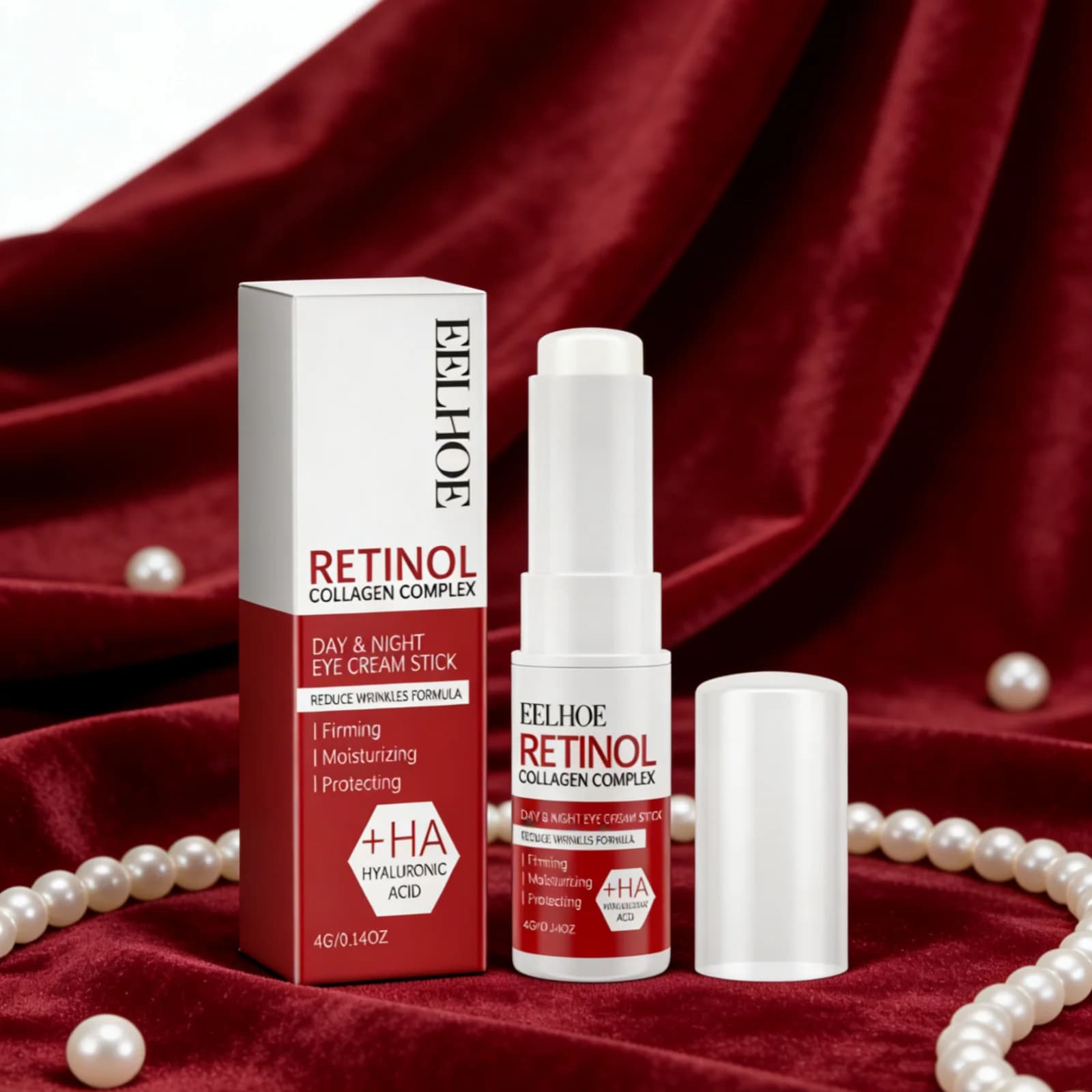 Eelhoe Stick Crema Contorno Occhi al Retinolo e Collagene Antirughe, Riduce le Linee Sottili, Effetto Lifting, Rassoda la Pelle Flaccida, Idratante e Levigante