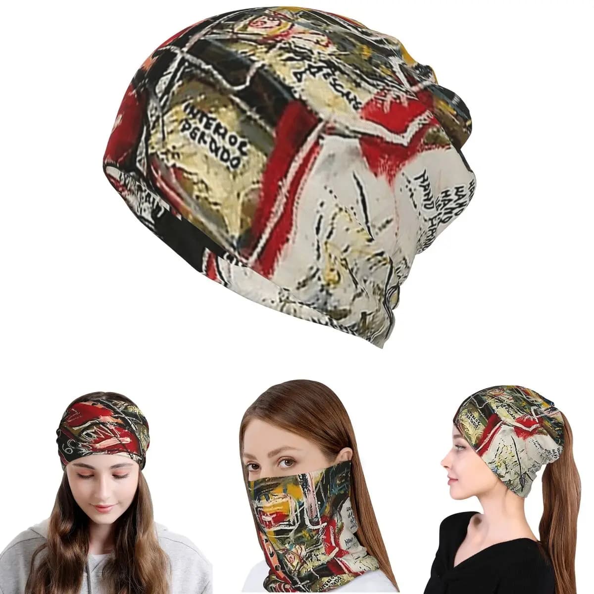 Random Face Bandana Neck Gaiter Face Scarf Multi-use Balaclava Beanies Hat Unisex Adult Winter