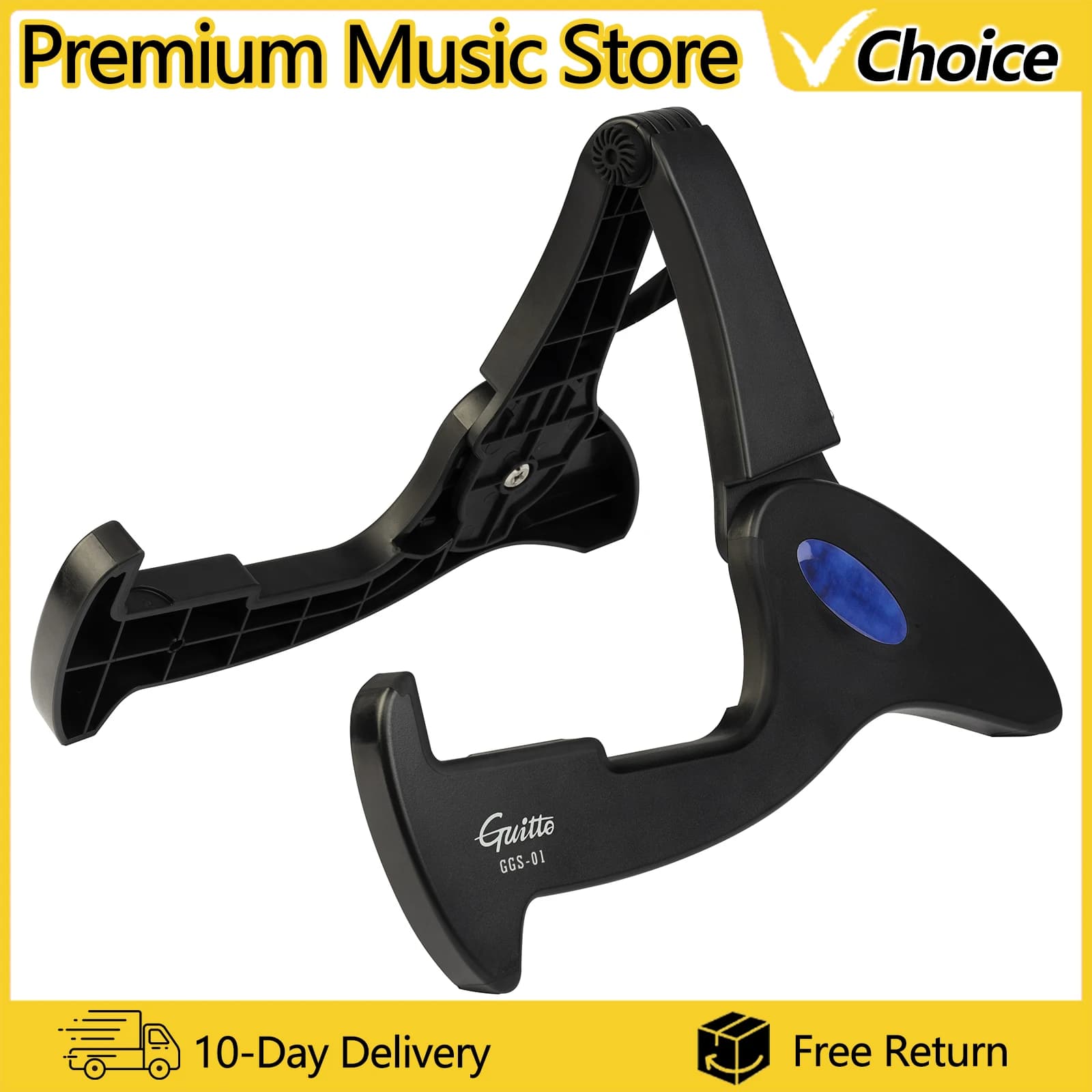 GUITTO GGS-01 Supporto per chitarra Parti e accessori per chitarra Supporto per treppiede pieghevole universale Supporto per rack per strumenti musicali con telaio ad A