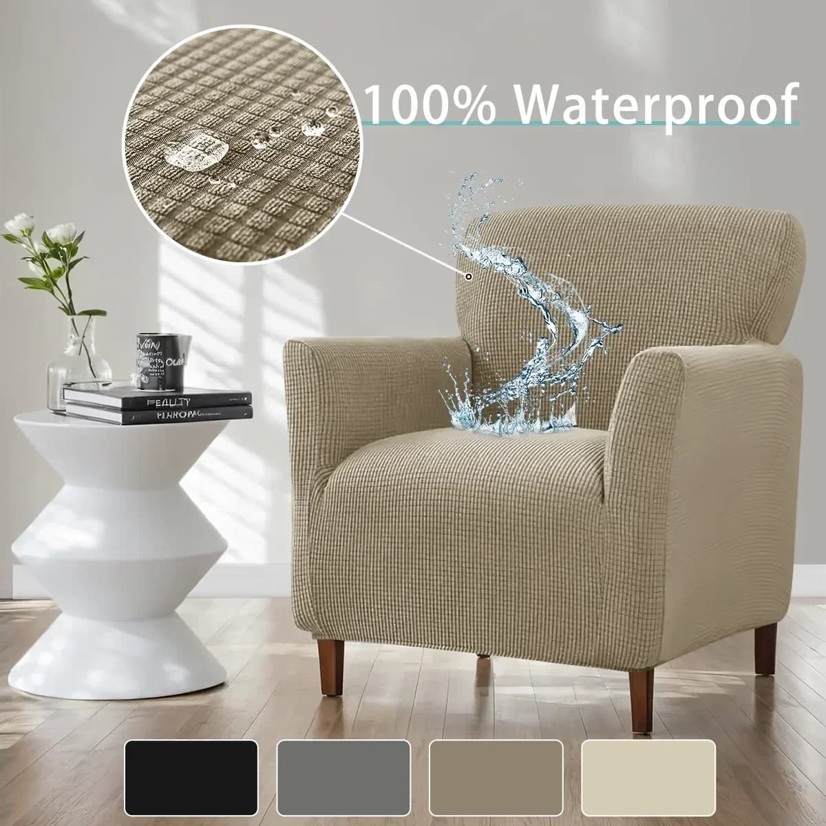 Sretch Elastic Single Sofa Covers Jacquard Armchair Seat Cover Chair Protector Stretch Bar Slipcovers for Home Decor Living Room