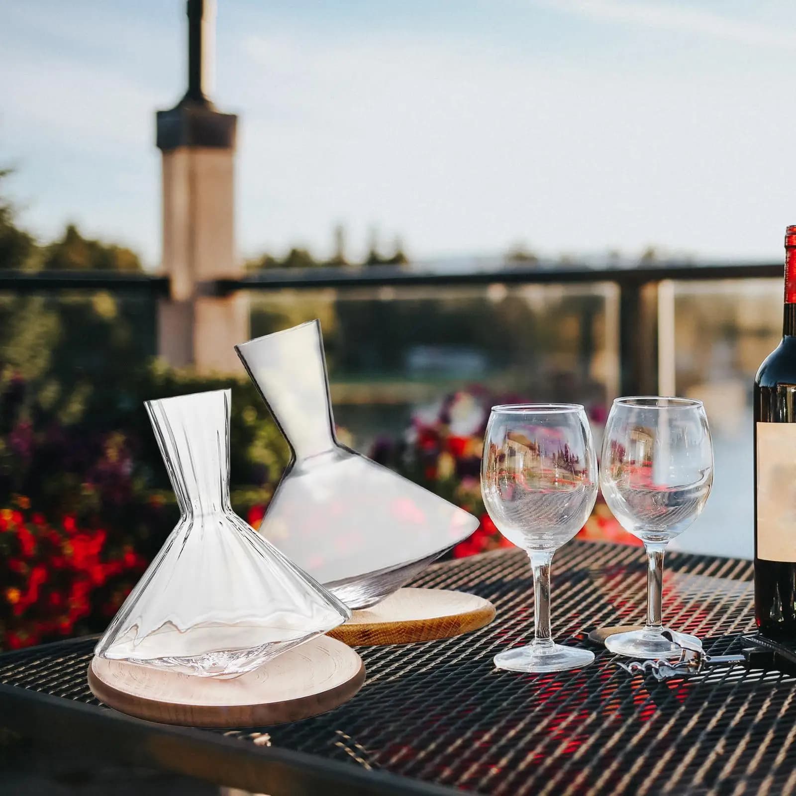 Decanter in vetro, contenitore per vino Aeratore per vino rosso Accessori per vino Decanter da 1000 ml, per ristorante