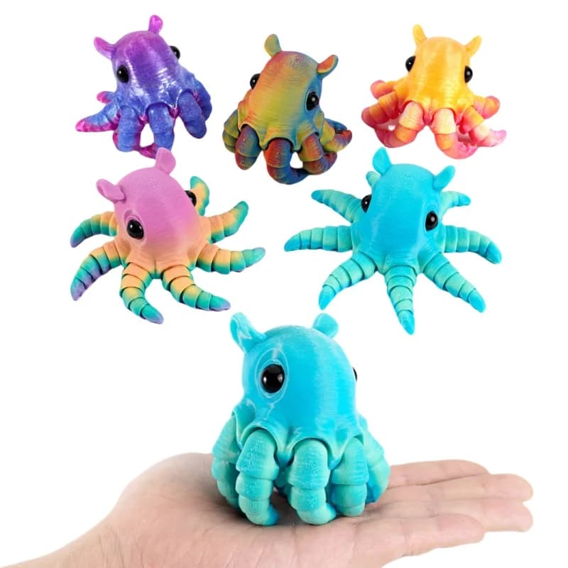 3D Printed articulated octopus figurines Nice home decorations, car room, table miniatures, home accessories
