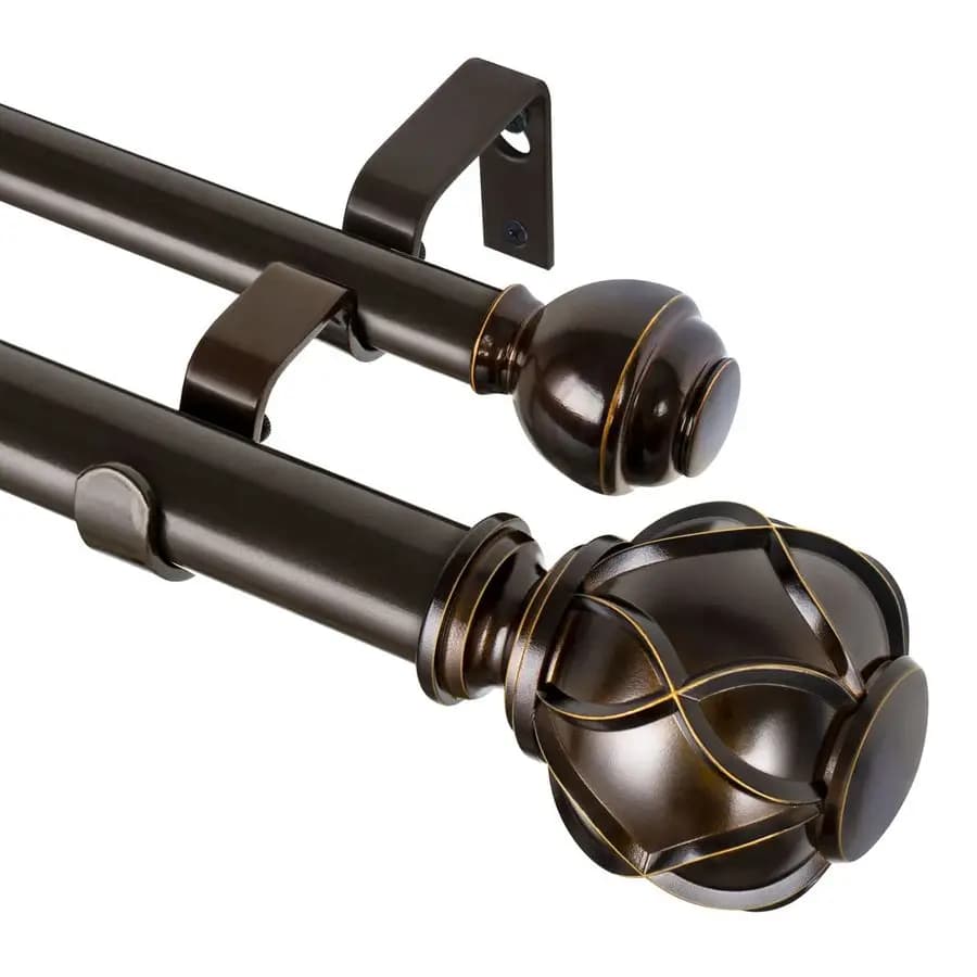 Aste per Tende Doppie da 1 Pollice per Finestre da 36 a 72 Pollici, Asta Telescopica per Tende in Bronzo Resistente da 36 Piedi