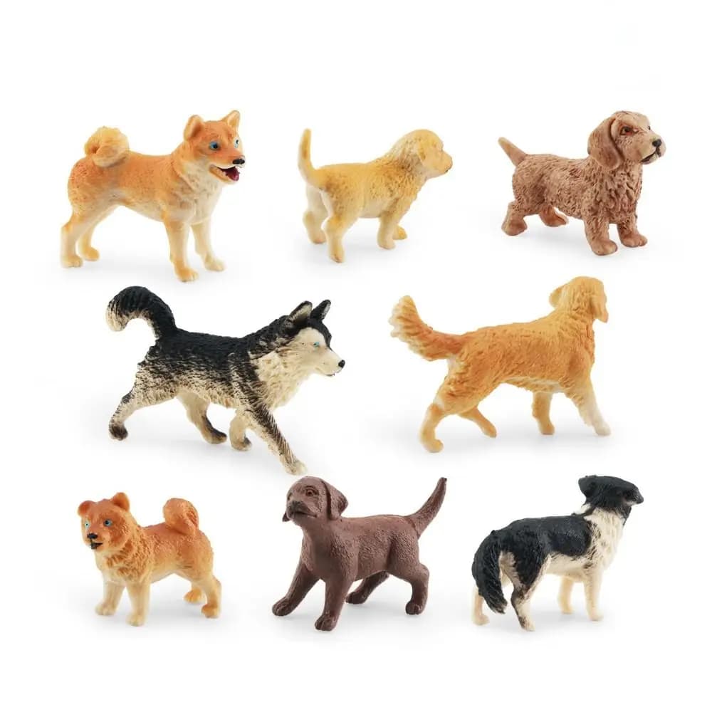 Animali realistici per cani Modello Golden Retriever Cuccioli Figure Mini figurine per cani Collezione di action figure per cani dipinti a mano Husky