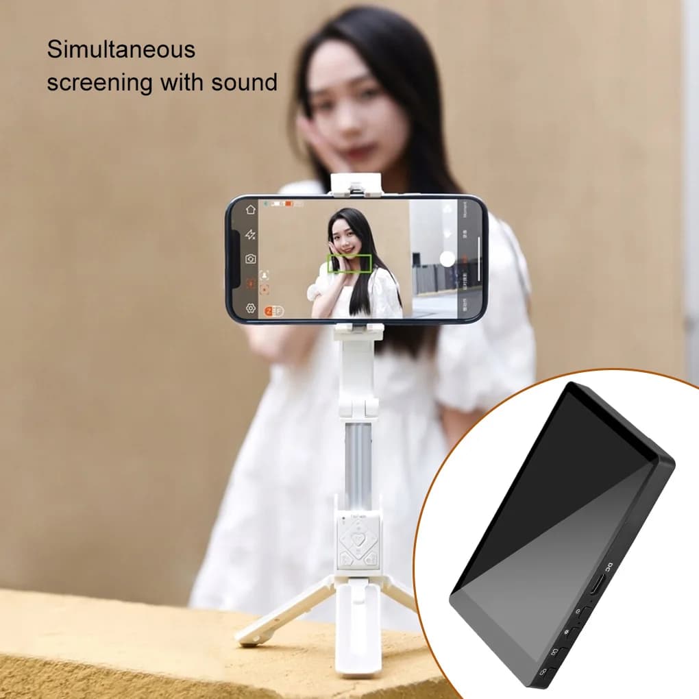 Upgrade Wireless Magnetic Mount With Sound Vlog Selfie Monitor Screen Phone Rear Camera Selfie WiFi Bluetooth Connection
