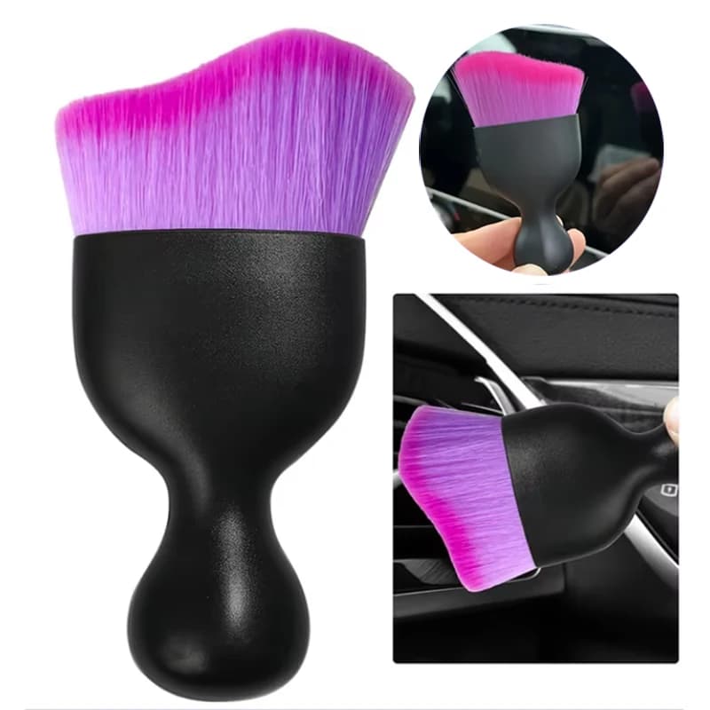 Sfiato per auto Pulizia viola Spazzola morbida Spazzola per dettagli interni Pulizia delle fessure Manutenzione Rimozione polvere Strumenti di bellezza per auto