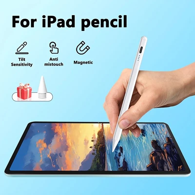 Penna Touch per iPad 7 8 9 10 11a Gen A16 con Rilevamento Inclinazione e Repulsione del Palmo, Stilo Magnetico per iPad 2018-2026 M3 M2 Pro 11
