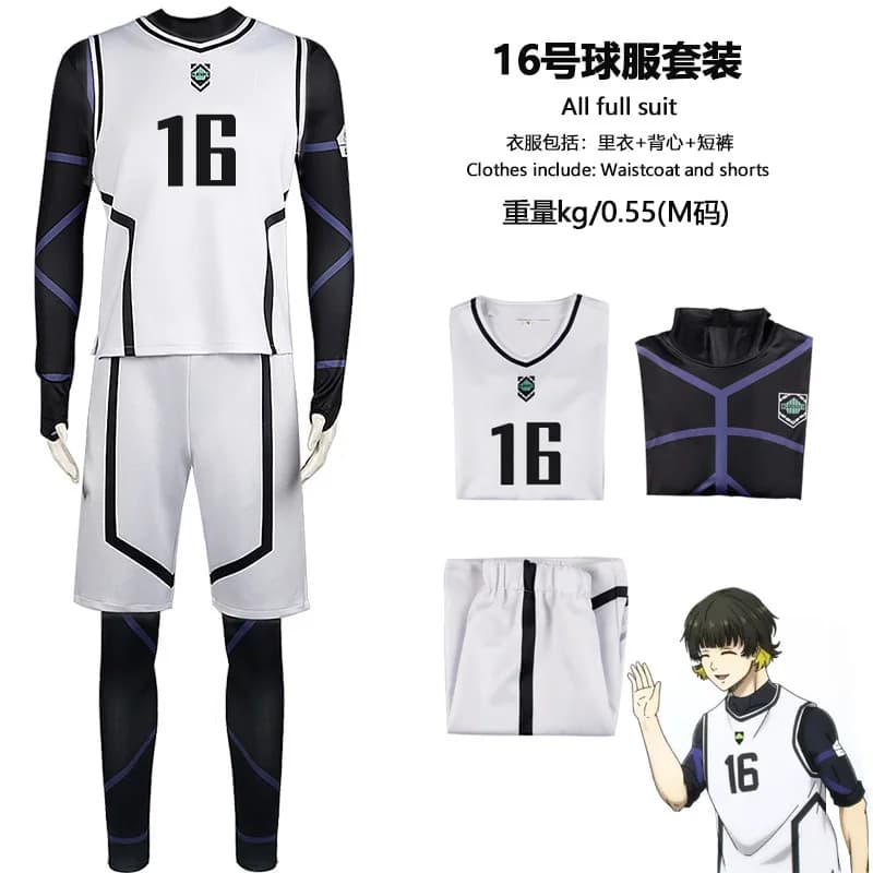 Blue Prison Jersey Set Anime COS Costume Jisei Ichi / Bee Happy Returns Equivalent Soccer Sportswear Full Role Play