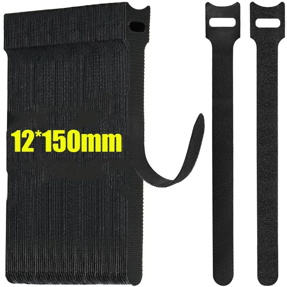 10-100 Pezzi Fascette Riutilizzabili per Cavi 150mm, Cinghie a Strappo in Nylon per Organizzazione e Fissaggio Cavi, Nastro Organizzatore con Chiusura a Zip, Strumenti