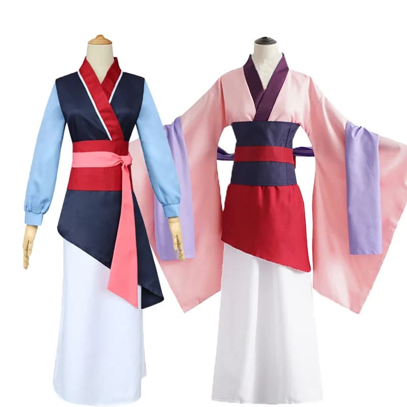 Anime Hua Mulan Cosplay Costume Superwomen COS Outfits Chinese Hanfu Princess Red Robes Kids Adult Christmas Stage Performance