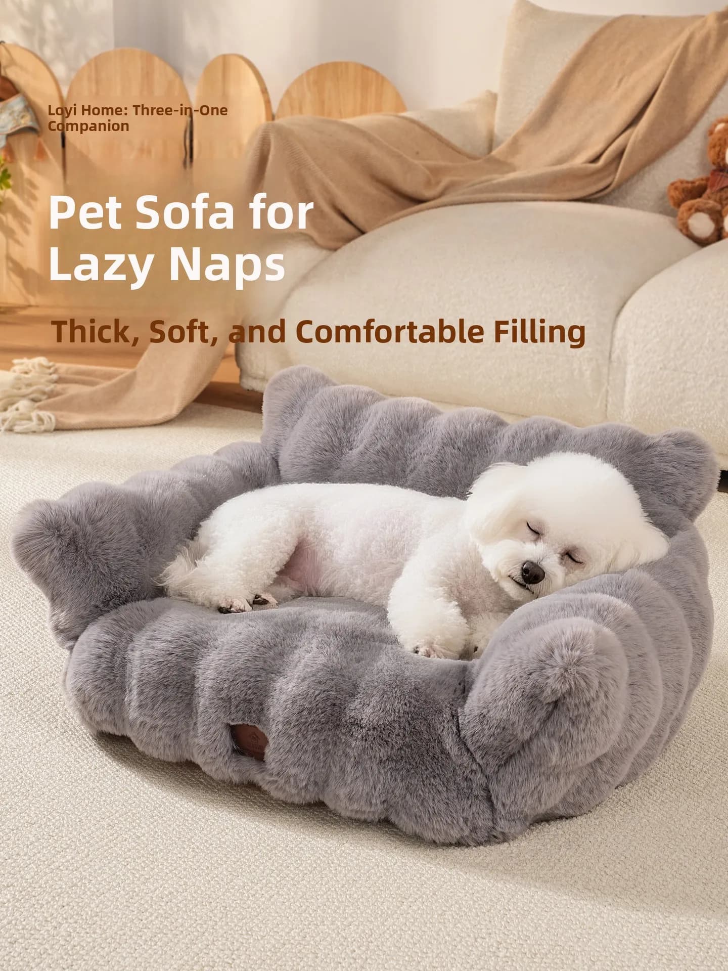 Cuccia per Cani in Cotone Resistente per Cani di Piccola Taglia, Calda per l'Inverno, Sfoderabile e Lavabile, Divano per Animali Domestici, Nido per Bichon, Cuccia Multiuso