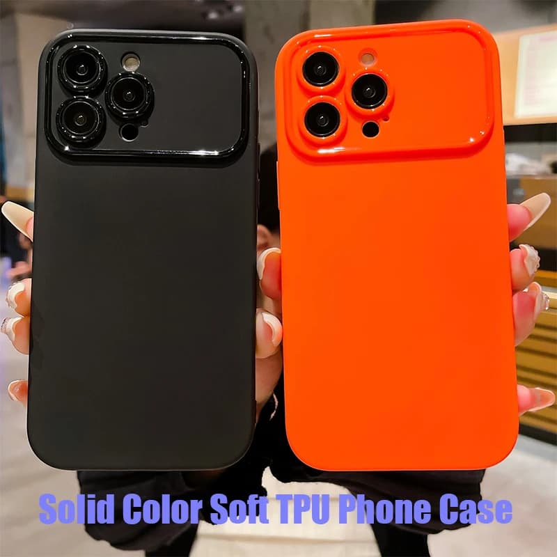 Luxury Solid Color Matte Soft TPU Lens Protection Phone Case For iPhone 17 Pro Max 15 11 12 13 14 16 Pro Max Bumper Back Cover