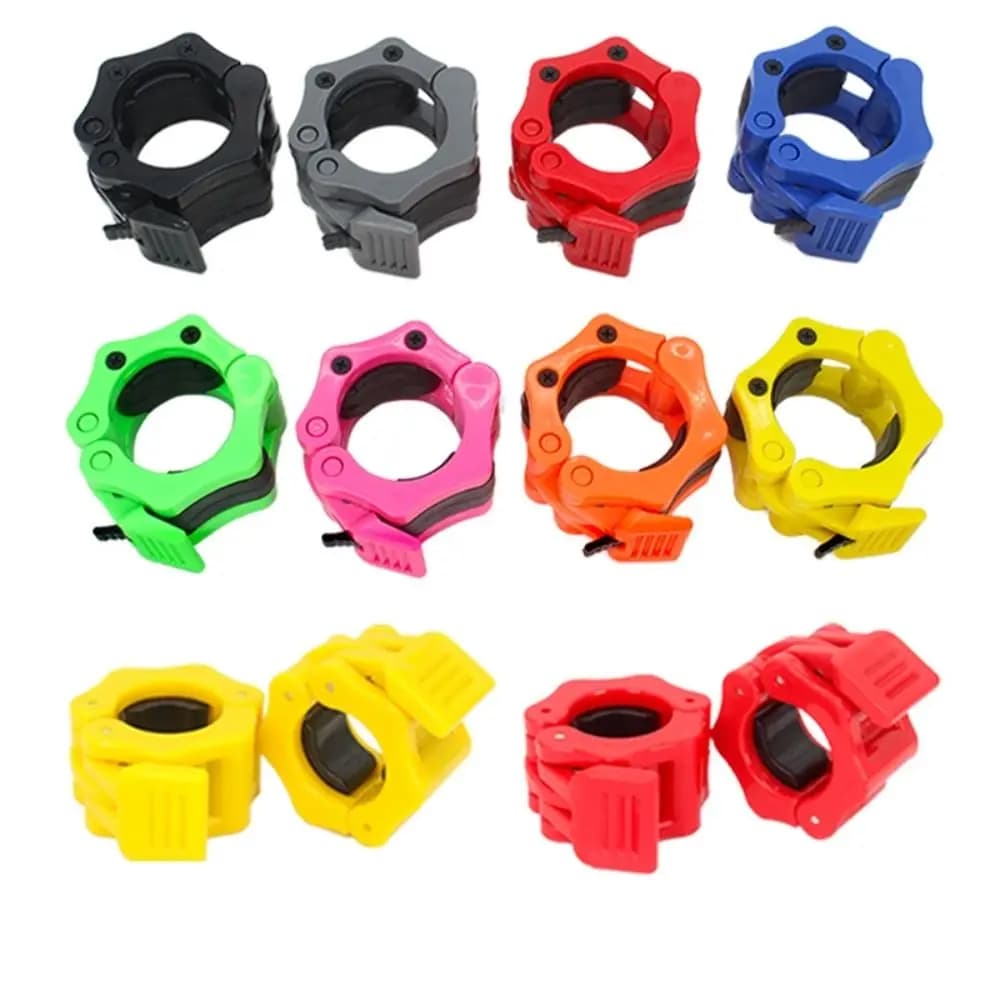 1 pair colored 25/30mm fitness clamps for hexagonal quick release handlebars rotation universal stable barbell barbell collars