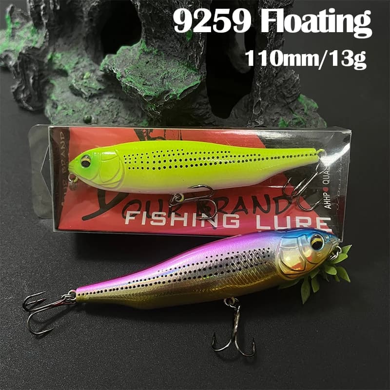 Esche Artificiali Galleggianti da Pesca 13g 100mm, Wobbler per Trolling in Acqua Salata, Esche per Bass e Luccio, Forniture per la Pesca