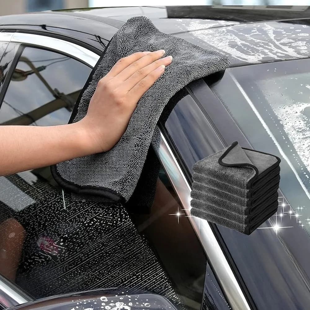 Asciugamano per asciugatura auto in microfibra Twist-Loop – Panno ultra assorbente antigraffio, utilizza per lavare, ceretta, lucidare, dettagli automatici