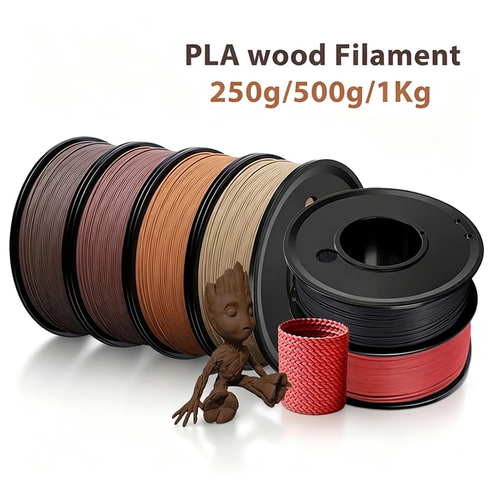 Filament for 3D printer from 1,75 mm PLA Sandalwood 250g 500g 1Kg Black Red Ebony wood Sublimation 3D printing material Plating