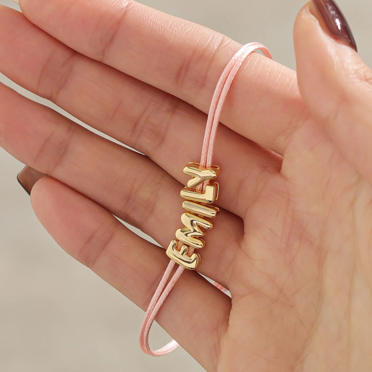 Bracelet with initial letter to 3D bubbles Puff Customize Letters Adjustable Bracelet Balloon Custom Name Valentine's Gift For Her