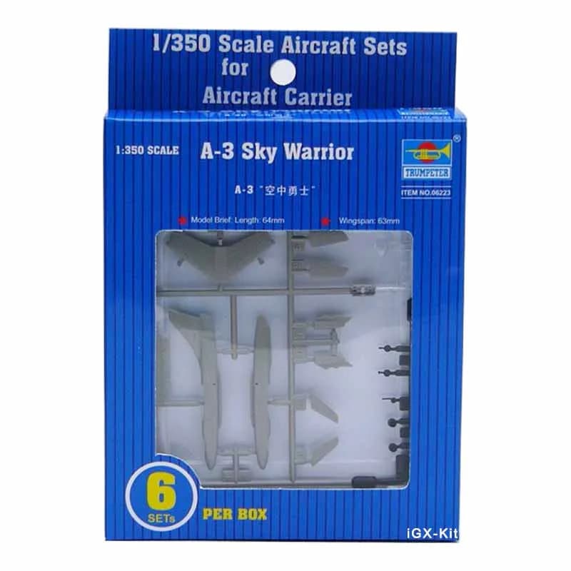 Trumpeter 06223 1:350 US A-3D A3D Skywarrior Set di aerei per USS Nimitz Giocattolo militare Kit di costruzione di modelli di assemblaggio in plastica