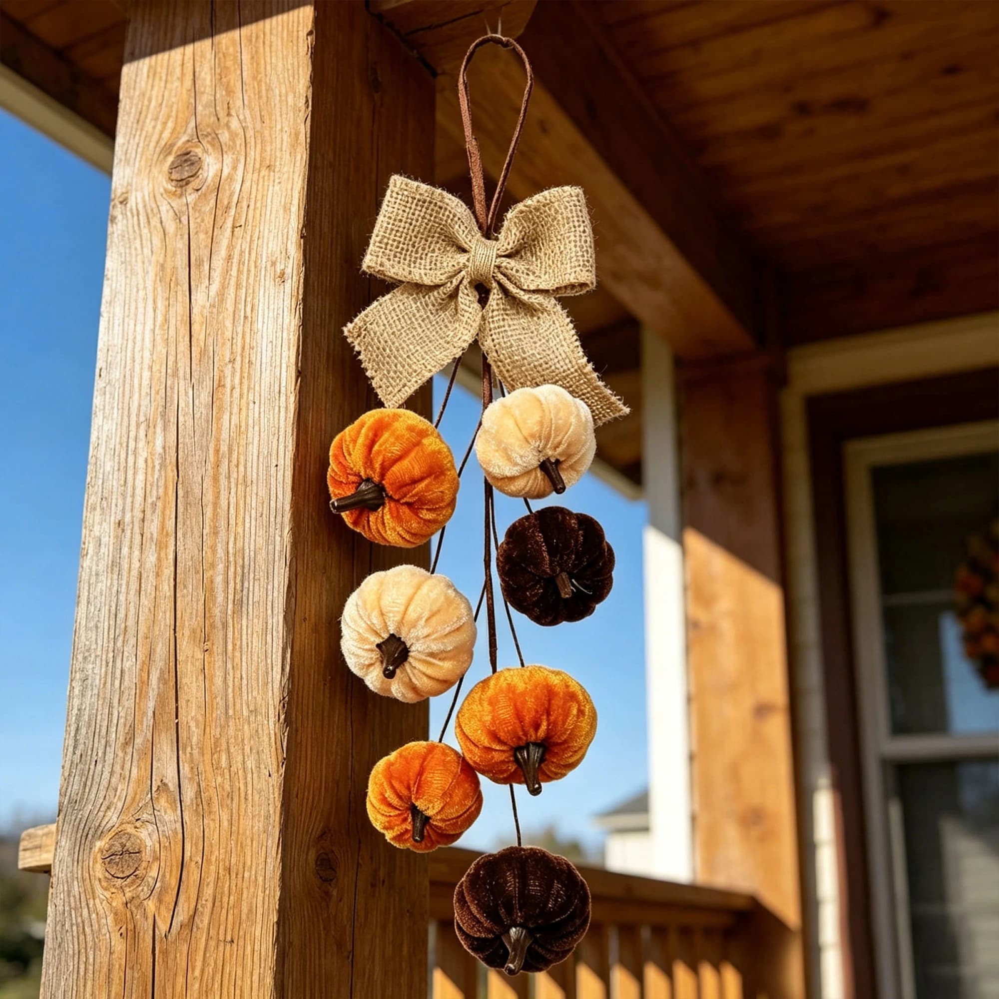 Ghirlanda autunnale per il Ringraziamento con zucche artificiali e fogliame autunnale per decorazioni da porta d'ingresso, parete o stile rustico - Ghirlanda autunnale festiva