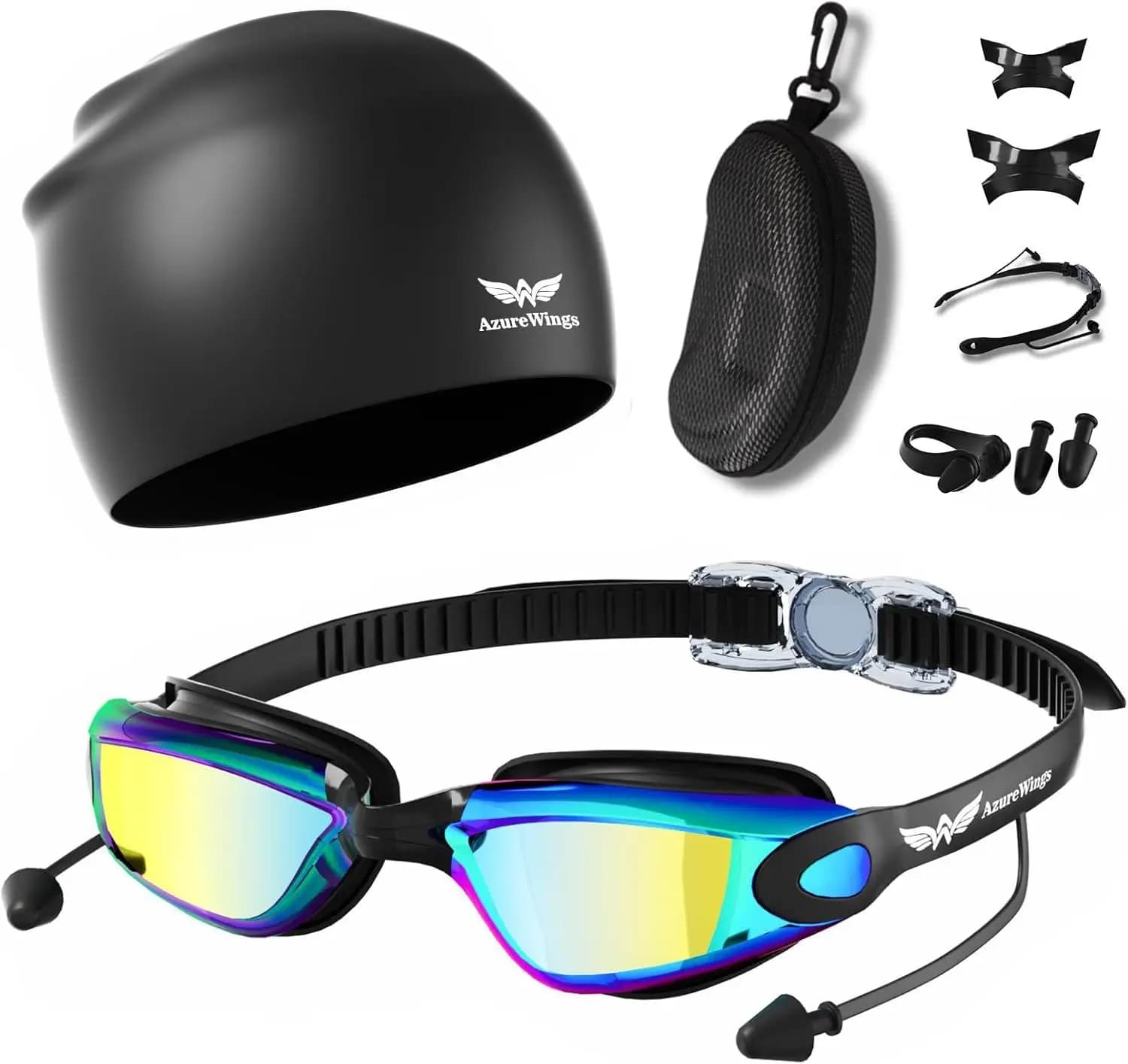 Swimwear 7 in 1 UV Coating + Men's Headset Woman, HD Mirror Lenses Without Lost, Wide Vision