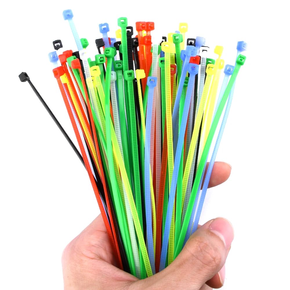 100 pz 2.5mm * 3mm fascetta in Nylon di plastica autobloccante 100mm 150mm 200mm fascetta fermacavo anello di fissaggio Zip avvolge cinturino in Nylon colore misto