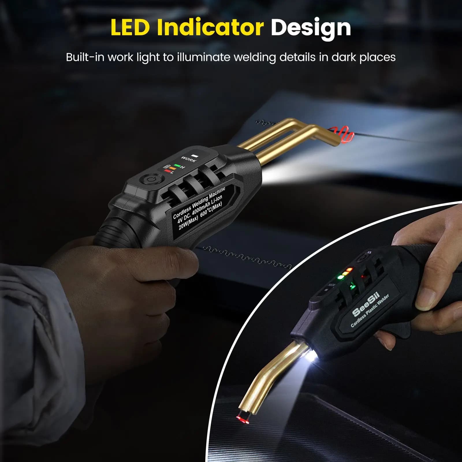 40W Plastic Welders Kit Hot Stapler Plastic Welder Heat Gun 4.0Ah Soldering Iron Staples Electric Welding Car Bumper Repair Tool