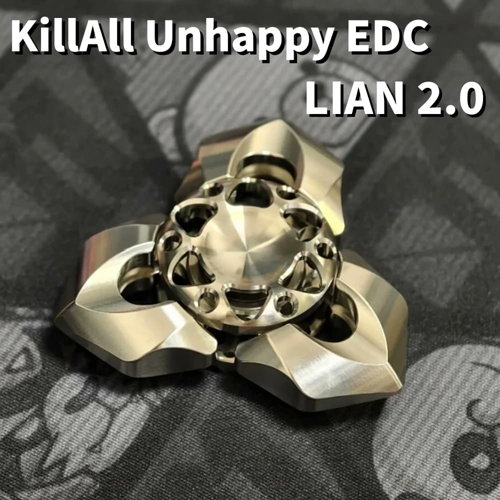 KillAll Unhappy EDC LIAN 2.0 Fidget Spinner Sollievo dallo stress Agitarsi Giocattolo Adulto Spinner a tre pale Maneggiamento Sensazione Design originale