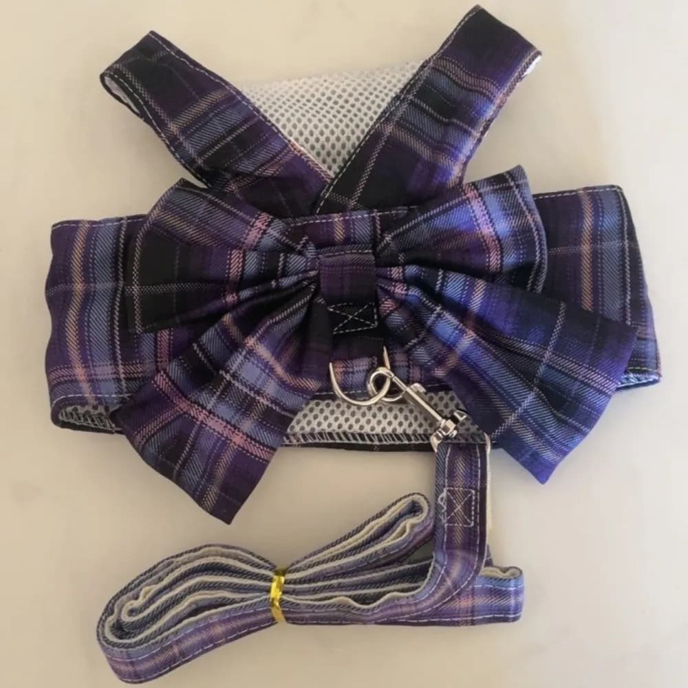 Simpatico guinzaglio per cani in nylon con fibbia regolabile stile gilet con fiocco per gatti imbracatura per gatti a prova di fuga staccabile corda di trazione per animali domestici da viaggio