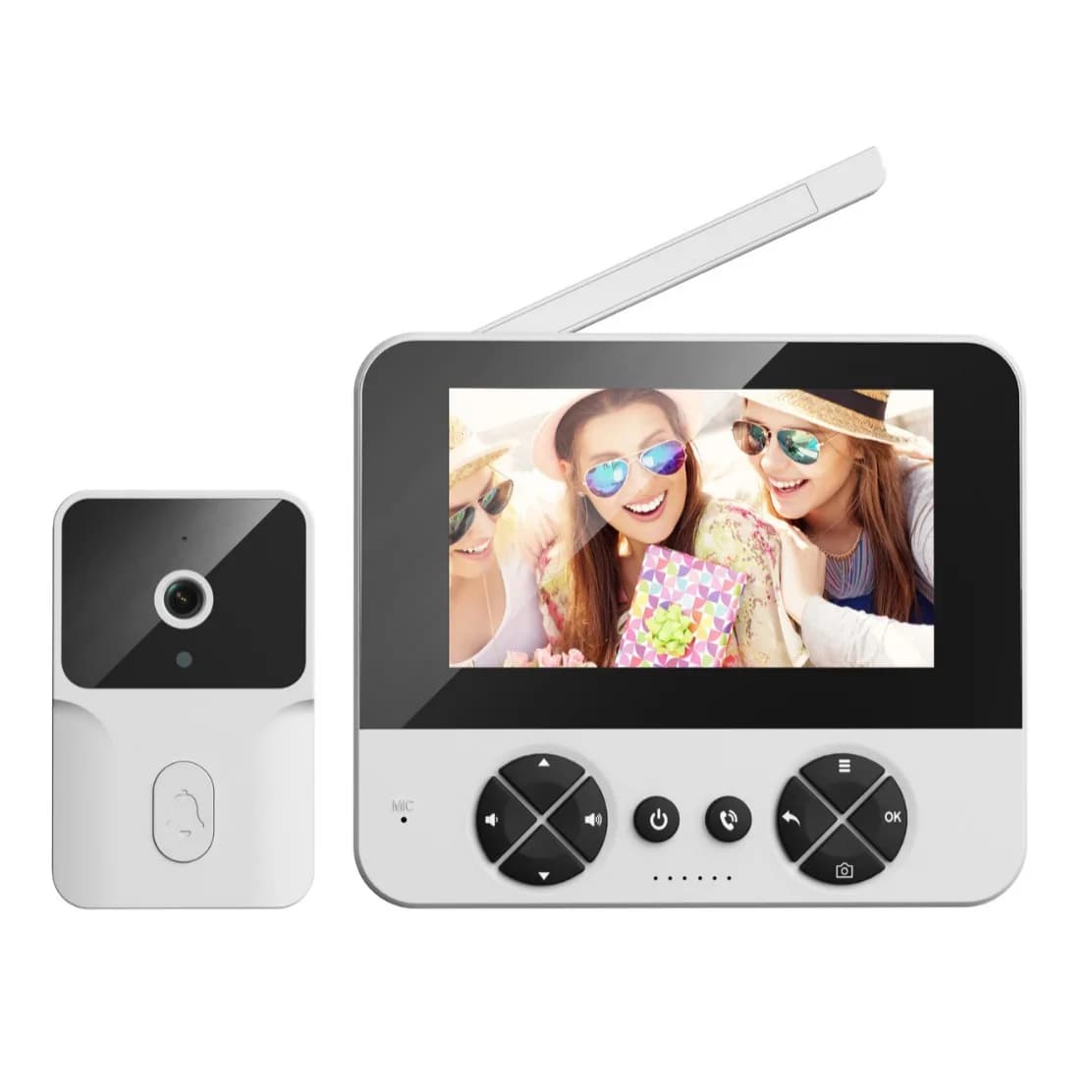Videocamera domestica intelligente wireless Videocitofono per monitoraggio porta antifurto grandangolare con schermo Cat Eye elettronico
