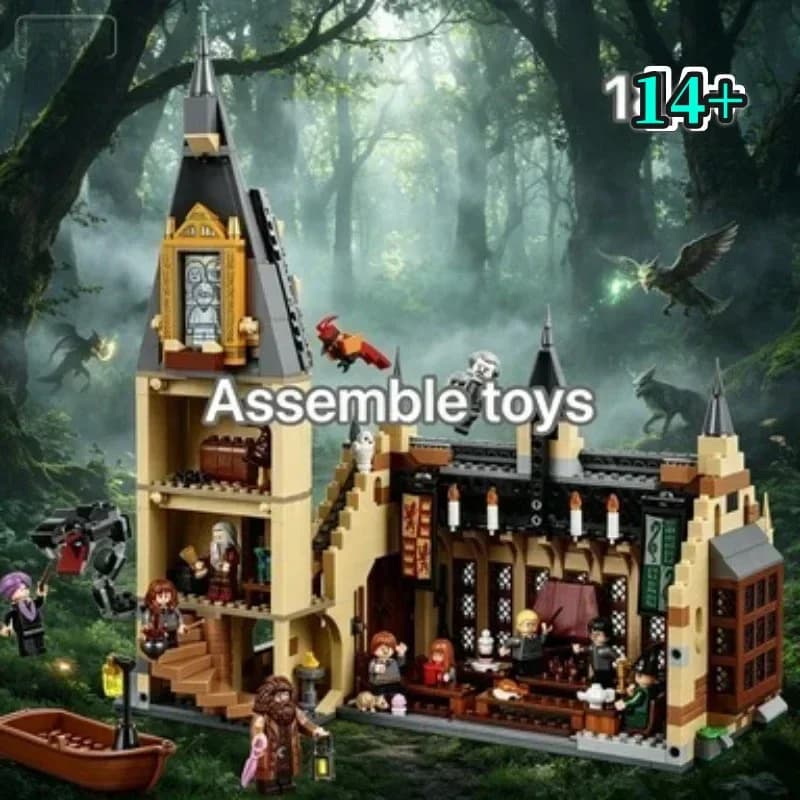 Bandai Collectible Building Kit Innovative 75954 Hogwarts Great Hall Castle High Quality Present compatible with LEGO bricks