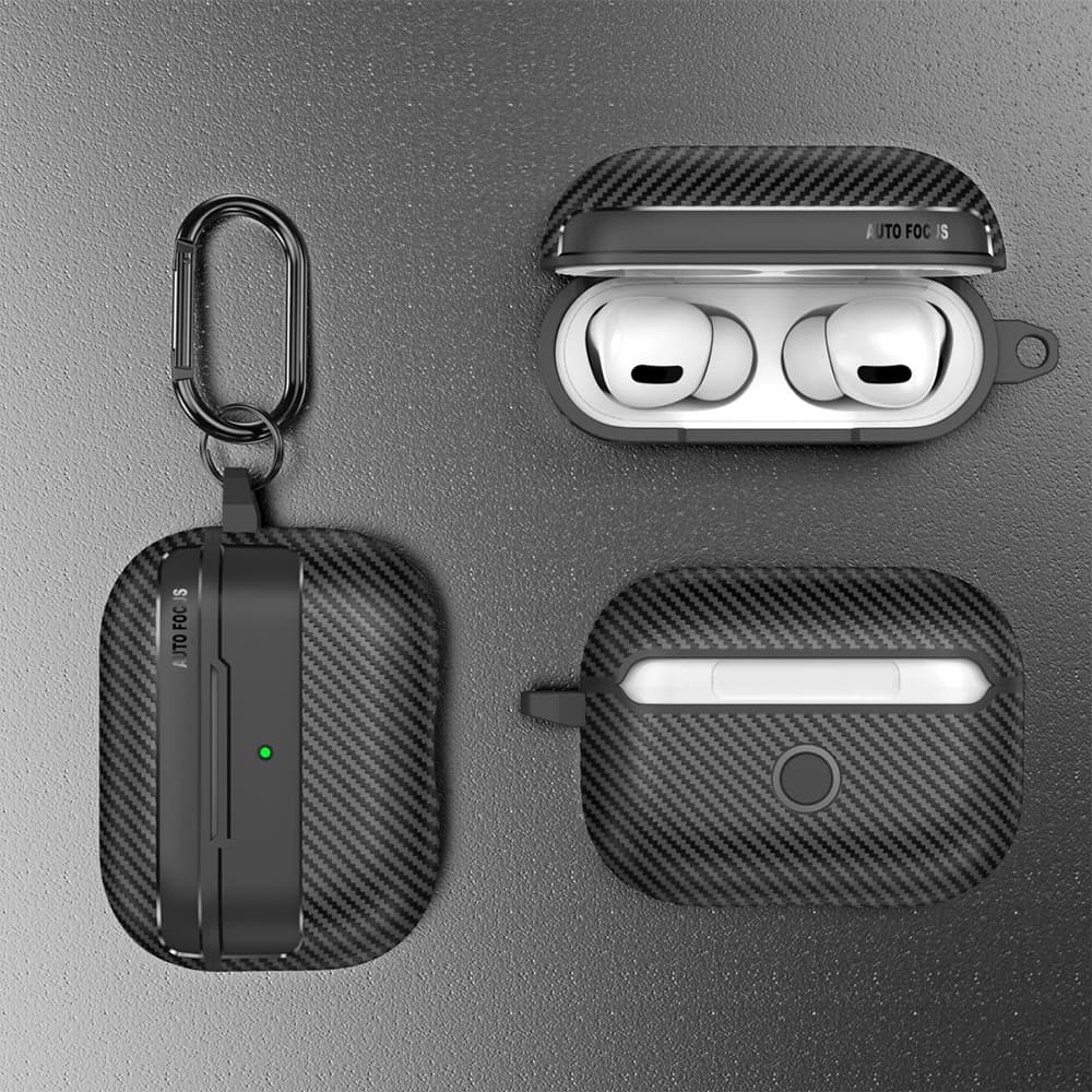 Per Airpods Pro 3 originale Custodia in fibra di carbonio Texture morbida custodia per auricolari in silicone antiurto con gancio per AirPods Pro3 3rd Cover