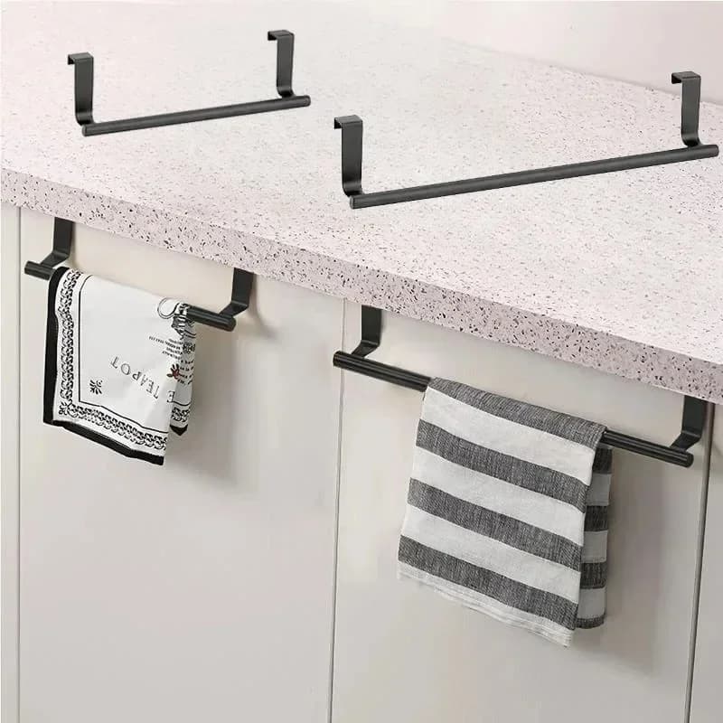 1 pz portasciugamani scaffale per prodotti in acciaio inox portasciugamani in acciaio organizzatore di immagazzinaggio porta dell'armadio da cucina del bagno portasciugamani sospeso