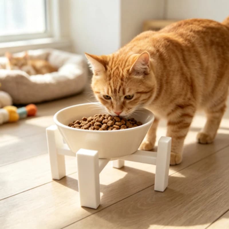Elevated Pet Bowl Holder 1Set, Raised Cat Small Dog Feeding Stand, Spine Protection Stable Support for Pet Food Bowl Home Use