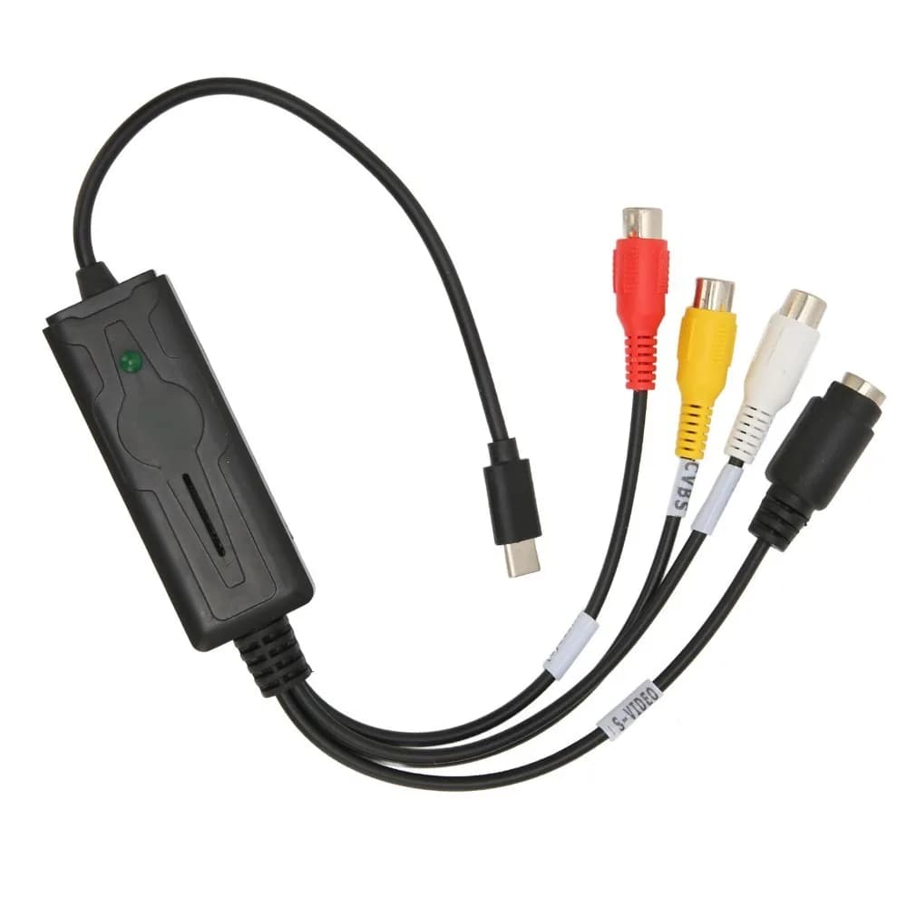 Scheda di acquisizione audio/video a 1 canale di tipo C, convertitore da video composito AV a USB-C, S-Video NTSC PAL per Windows/OS X